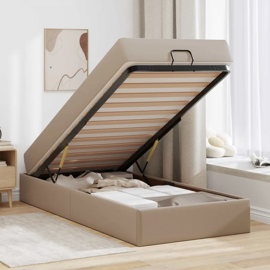 Cadre de lit avec matelas Autre 2 pcs Tan PVC - 4