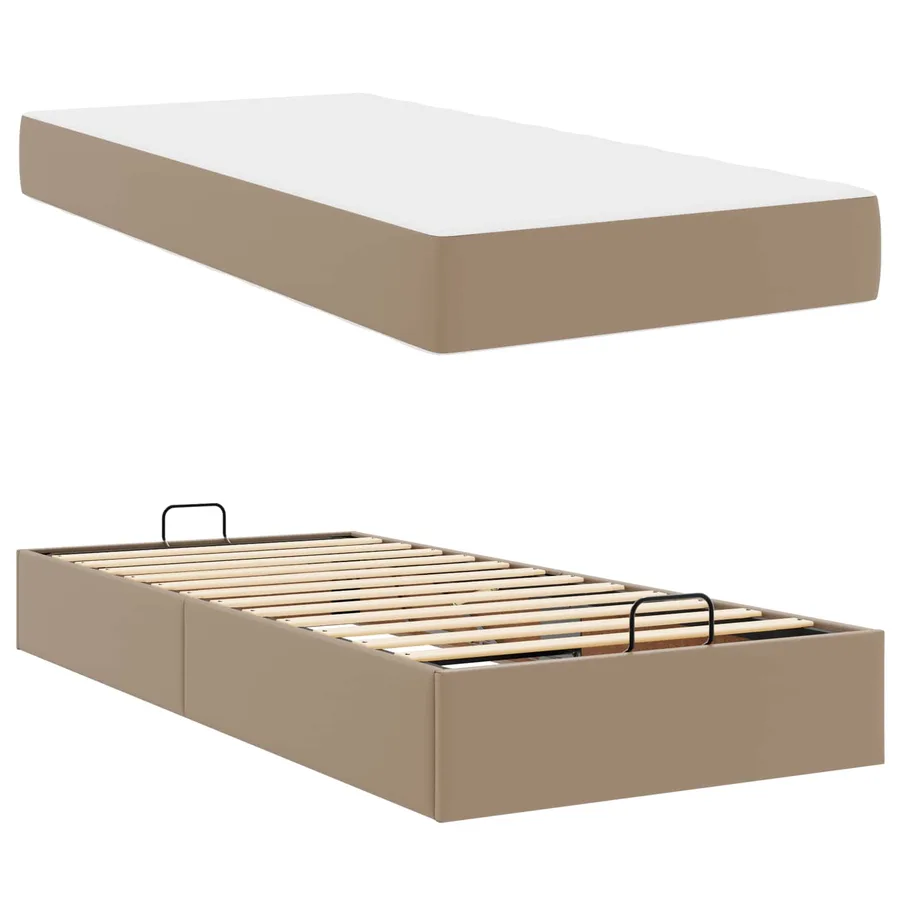 Cadre de lit avec matelas Autre 2 pcs Tan PVC - 5