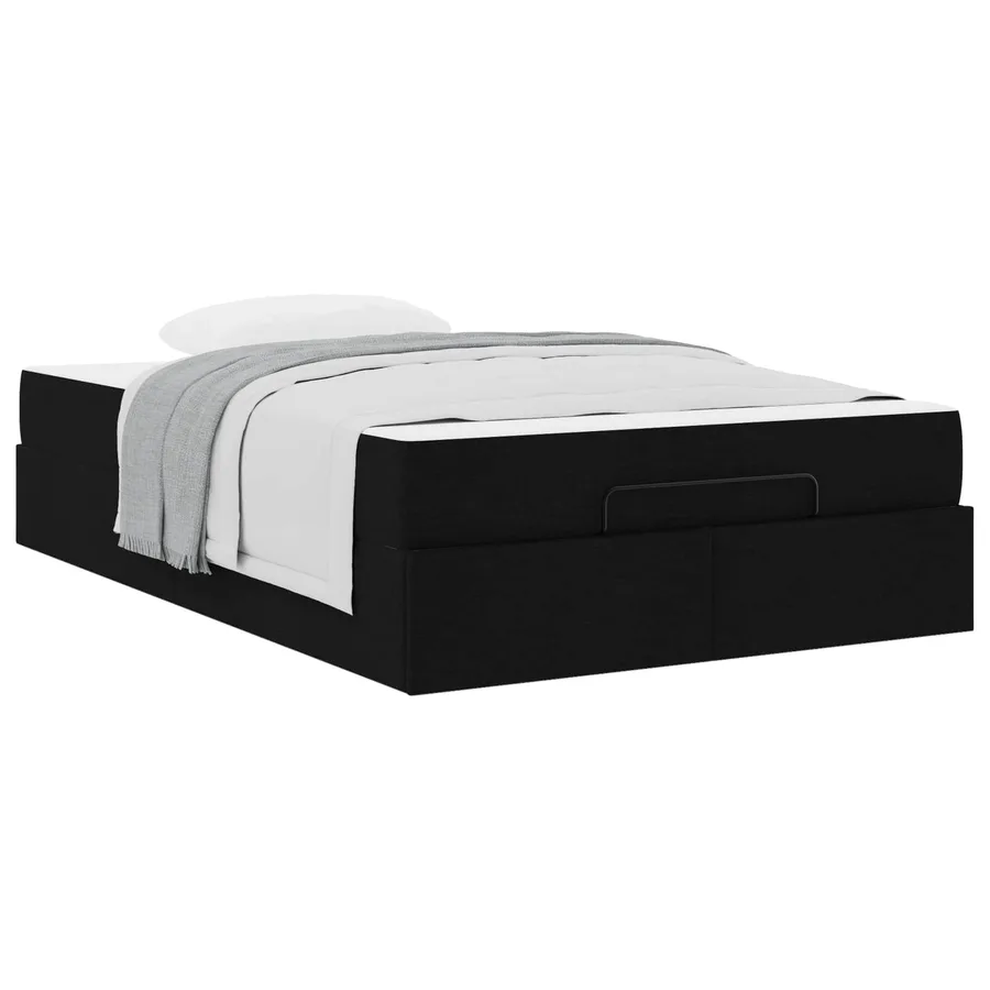Cadre de lit avec matelas 2 pcs Noir tissu - 3