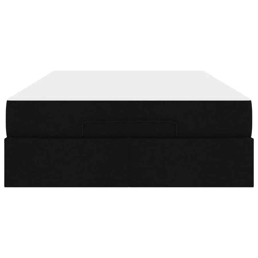 Cadre de lit avec matelas 2 pcs Noir tissu - 7