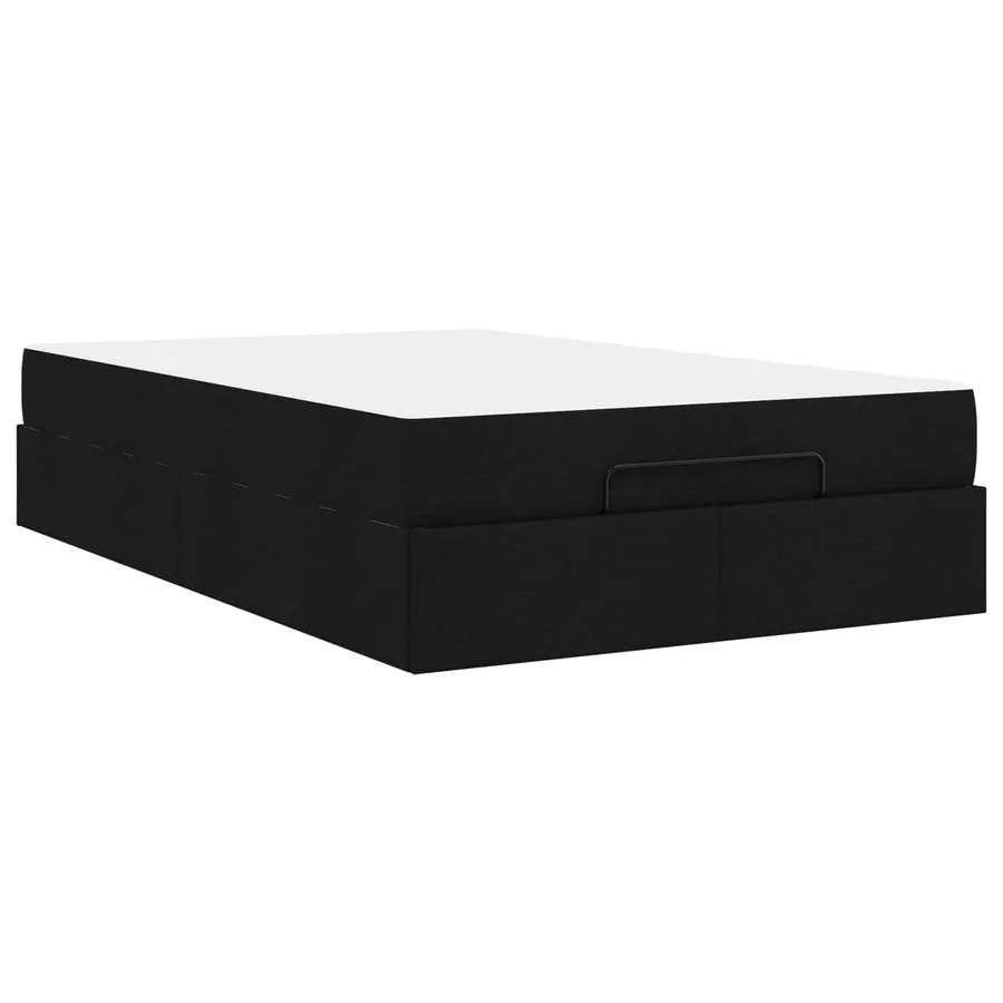 Cadre de lit avec matelas 2 pcs Noir tissu - 9