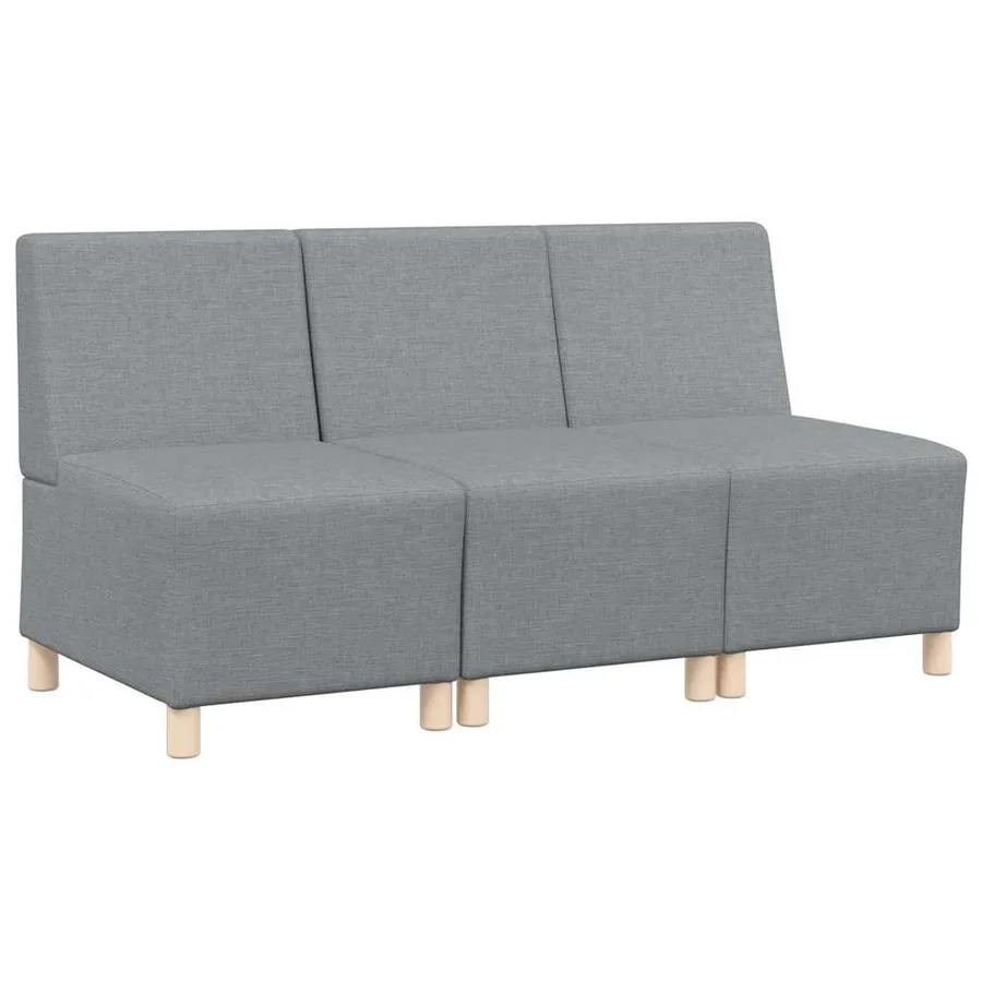 Unité de Sofa Modulaire Sans Accoudoirs 3 pcs Gris clair - 2