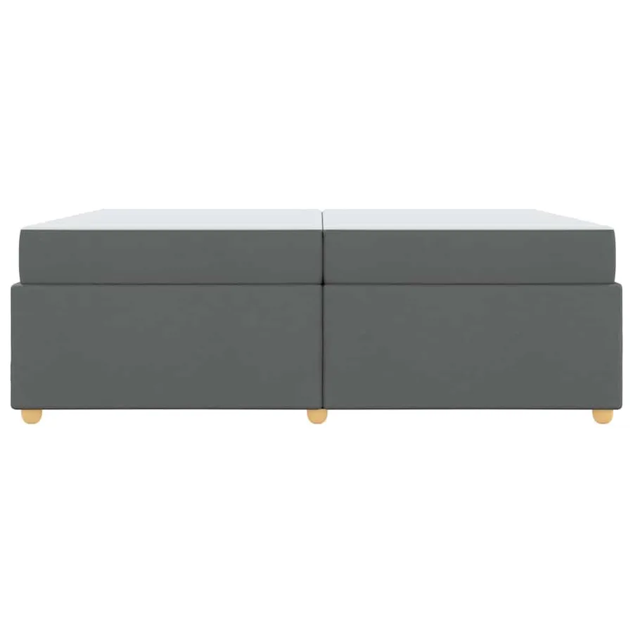 Cadre de lit avec matelas Gris foncé 200 x 200 cm tissu - 5
