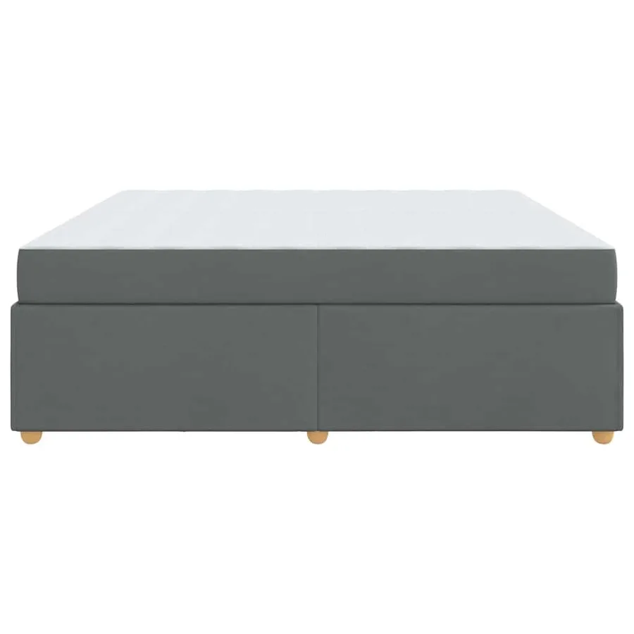 Cadre de lit avec matelas Gris foncé 200 x 200 cm tissu - 6
