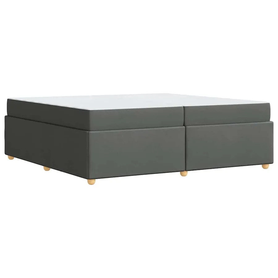 Cadre de lit avec matelas Gris foncé 200 x 200 cm tissu - 7