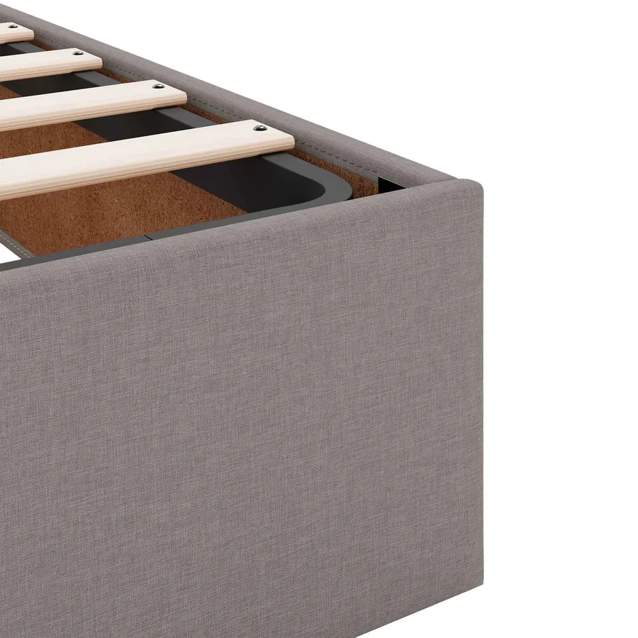 Cadre de lit avec matelas 2 pcs Taupe tissu - 10
