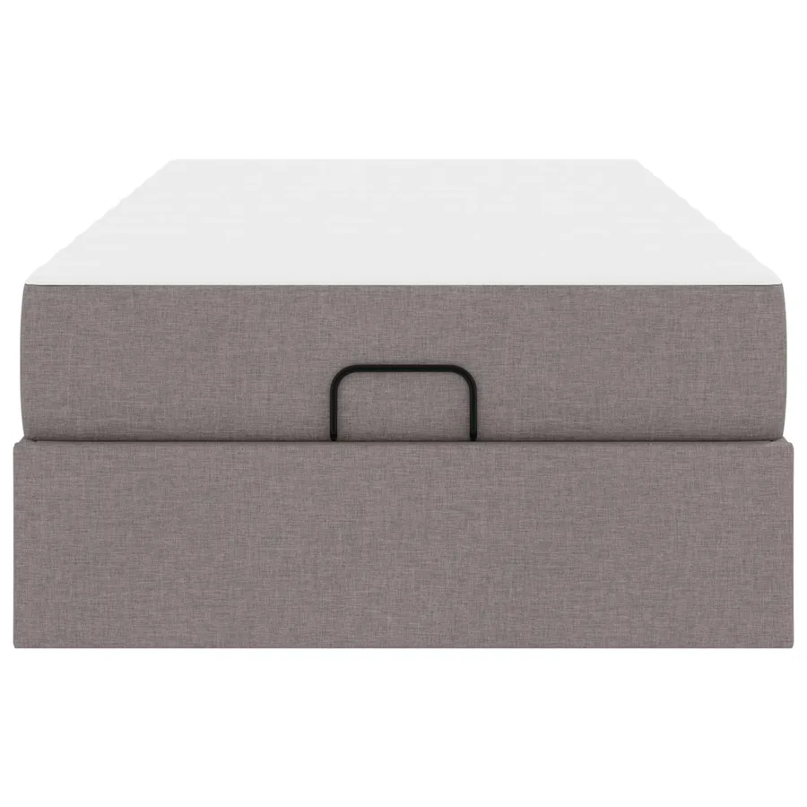 Cadre de lit avec matelas 2 pcs Taupe tissu - 7