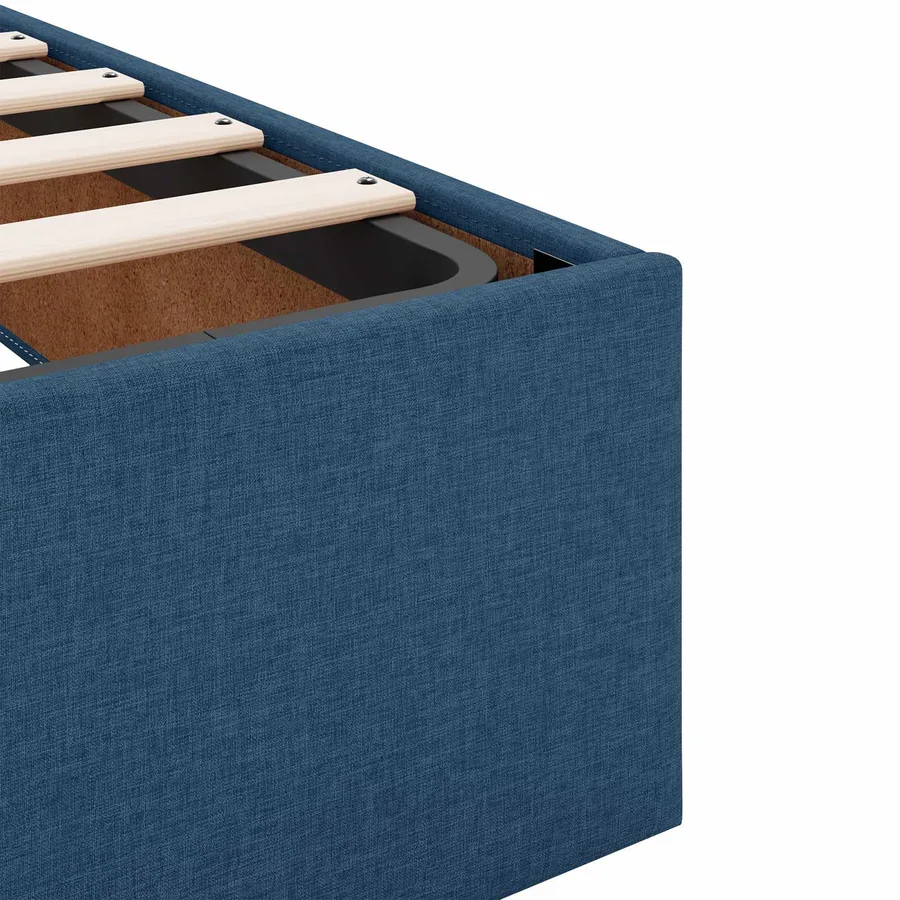 Cadre de lit avec matelas 2 pcs Bleu tissu - 10