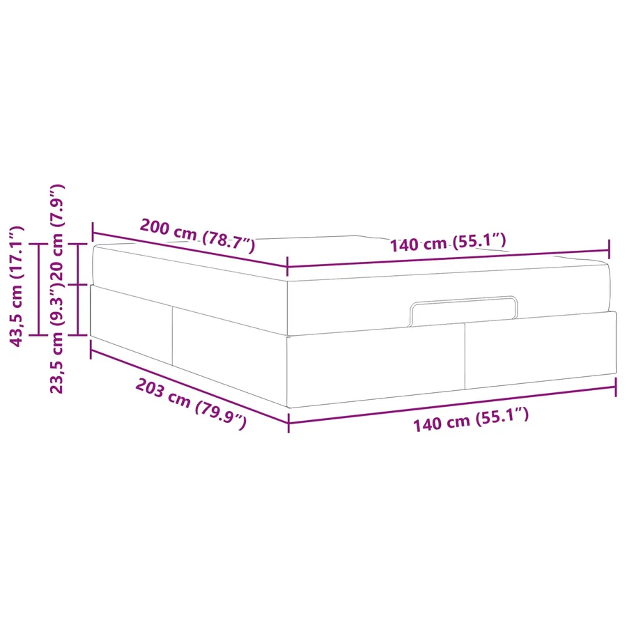 Cadre de lit avec matelas 2 pcs Noir Velours - 13