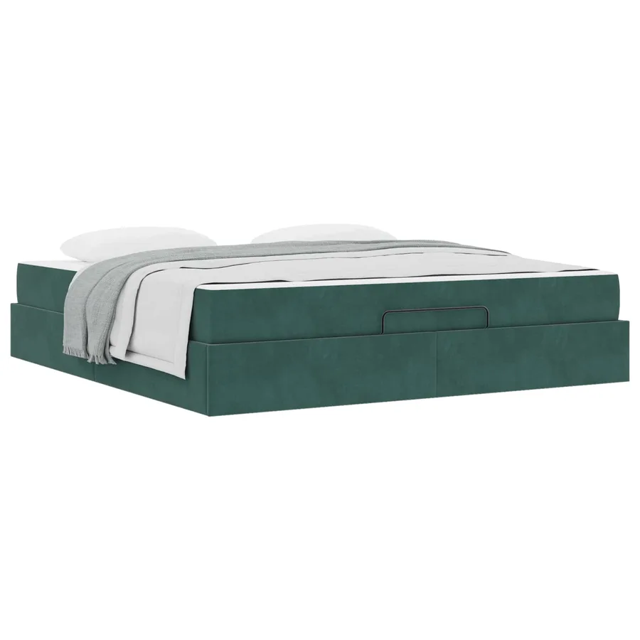 Cadre de lit avec matelas 2 pcs Vert Velours - 2