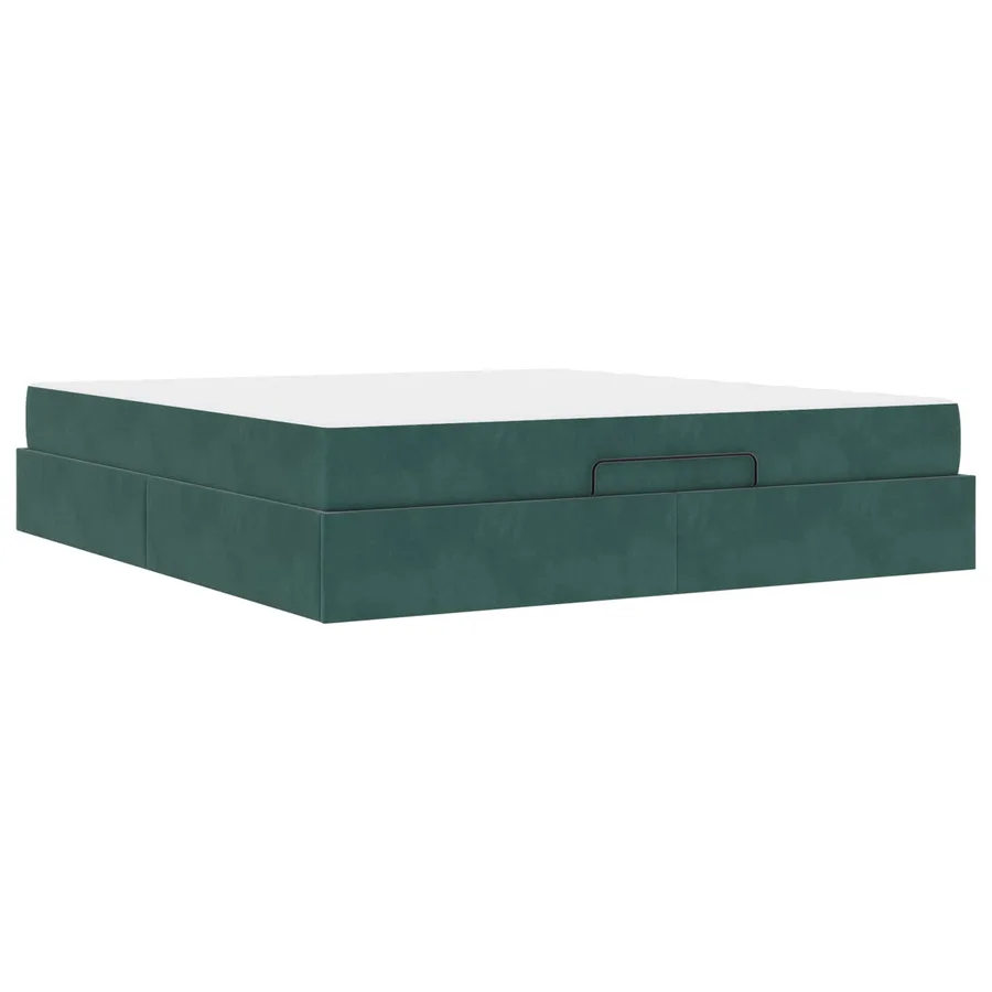 Cadre de lit avec matelas 2 pcs Vert Velours - 4