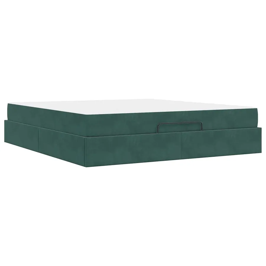 Cadre de lit avec matelas 2 pcs Vert Velours - 9