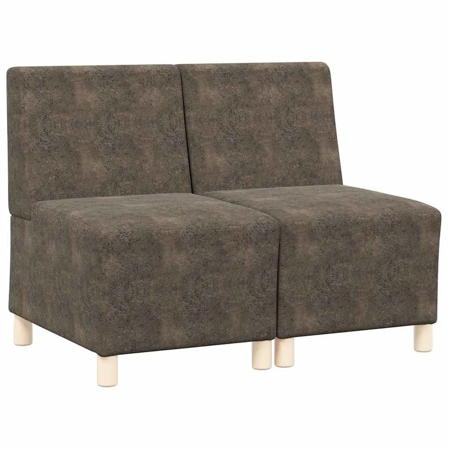 Unité de Sofa Modulaire Sans Accoudoirs 2 pcs Gris foncé - 2