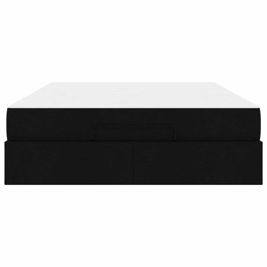 Cadre de lit avec matelas 2 pcs Noir tissu - 7