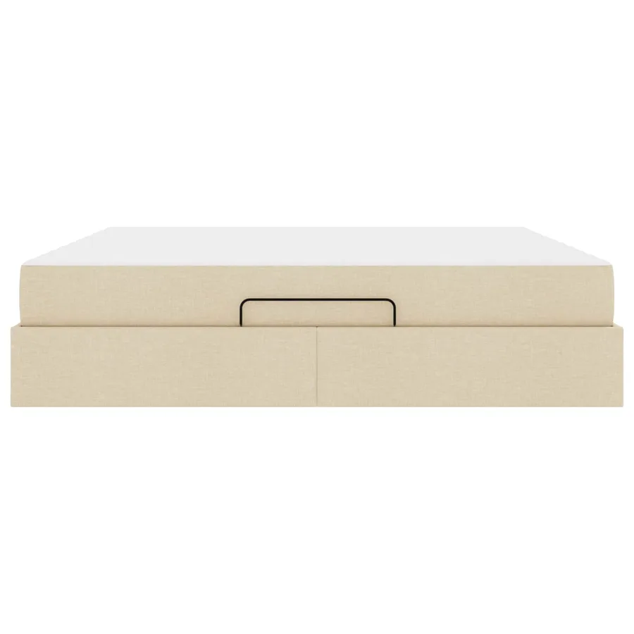 Cadre de lit avec matelas 2 pcs Crème tissu - 6