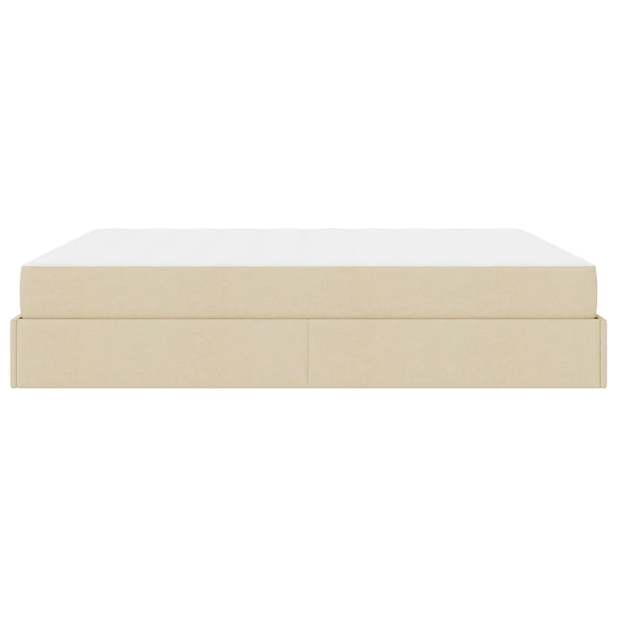 Cadre de lit avec matelas 2 pcs Crème tissu - 7