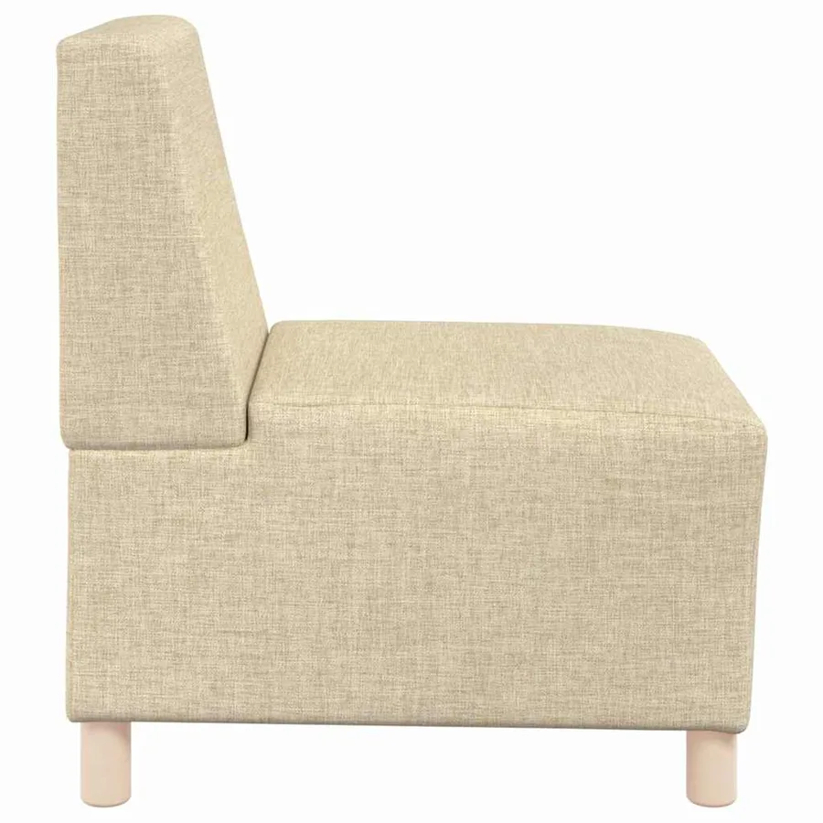 Unité de Sofa Modulaire Sans Accoudoirs 3 pcs Crème - 6