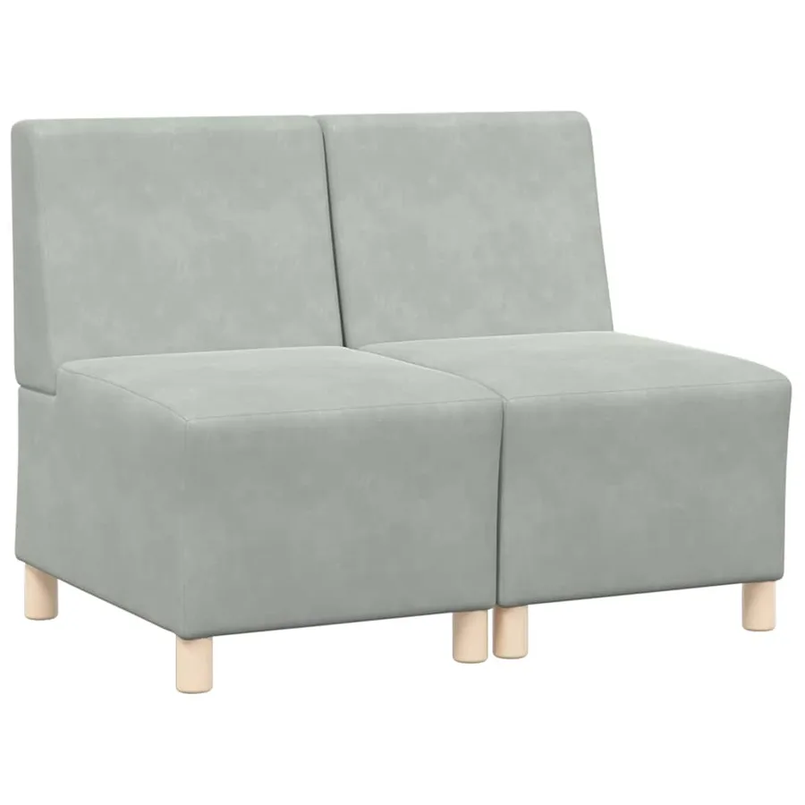 Unité de Sofa Modulaire Sans Accoudoirs 2 pcs Gris clair - 2