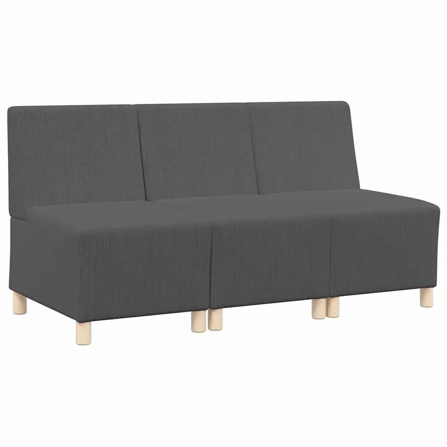 Unité de Sofa Modulaire Sans Accoudoirs 3 pcs Gris foncé - 2