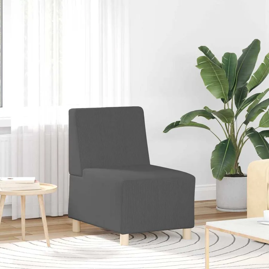 Unité de Sofa Modulaire Sans Accoudoirs 3 pcs Gris foncé - 3