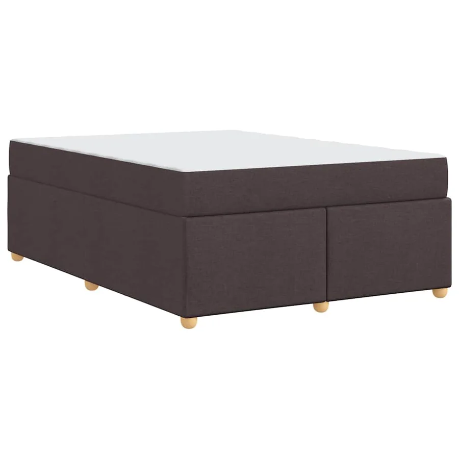 Cadre de lit avec matelas Marron foncé 140 x 200 cm tissu - 7
