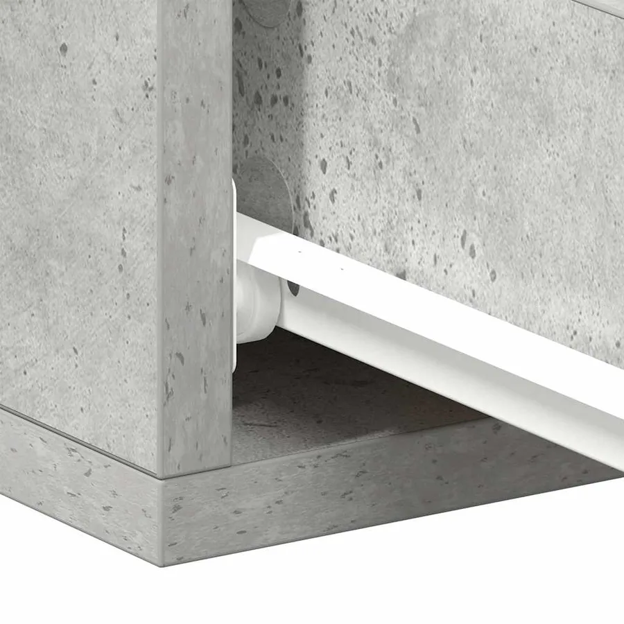 Tables de chevet flottantes 2 pcs Gris béton Bois d'ingénierie - 11
