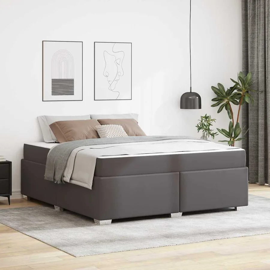 Cadre de lit Gris 180 x 200 cm tissu
