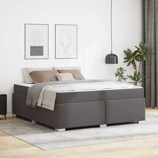 Cadre de lit Gris 180 x 200 cm tissu