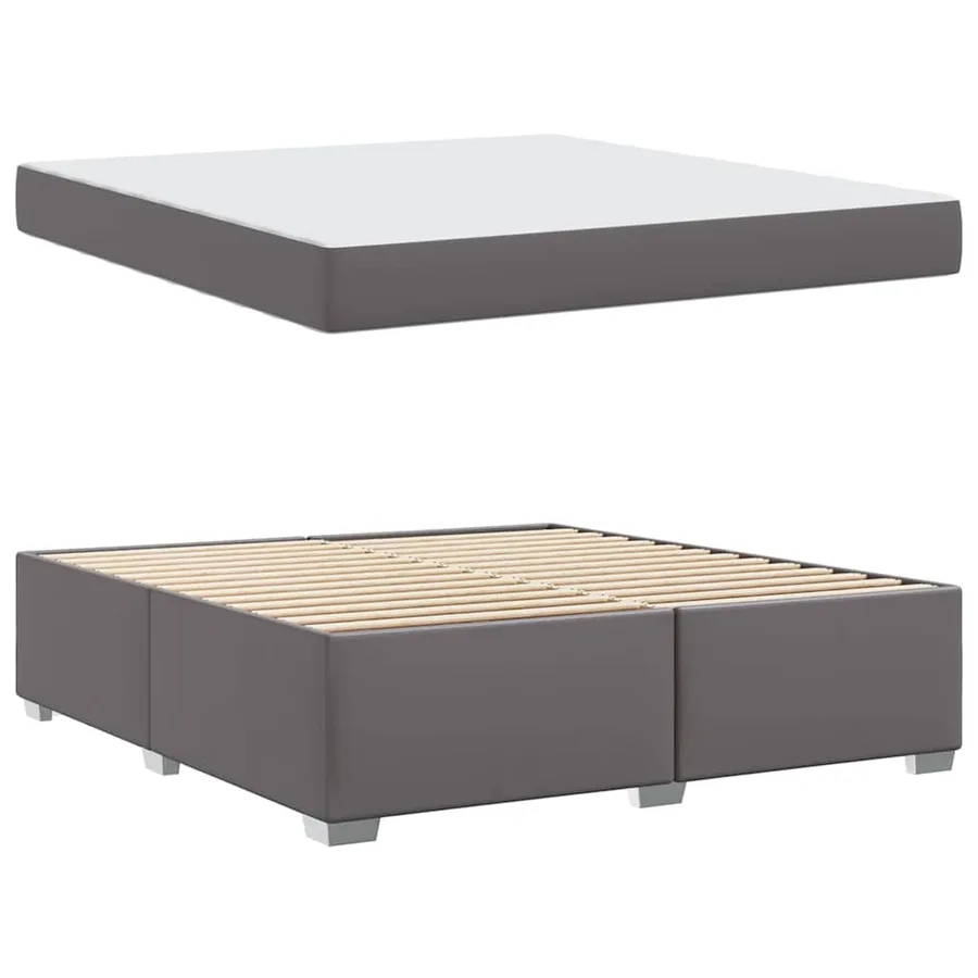 Cadre de lit Gris 180 x 200 cm tissu - 4