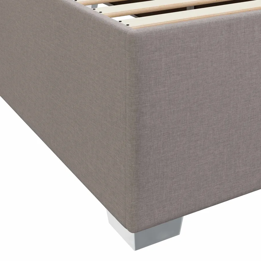 Cadre de lit avec matelas Taupe 140 x 200 cm tissu - 9