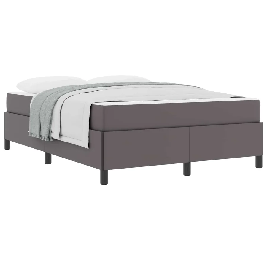 Cadre de lit avec matelas Gris 140 x 190 cm tissu - 2