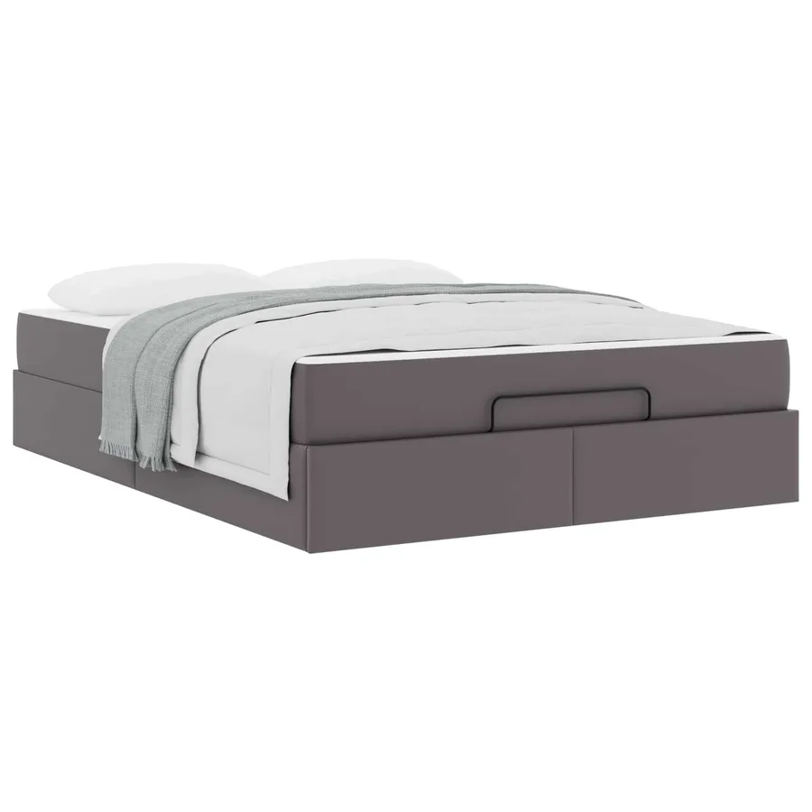 Cadre de lit avec matelas Autre 2 pcs Gris PVC - 3