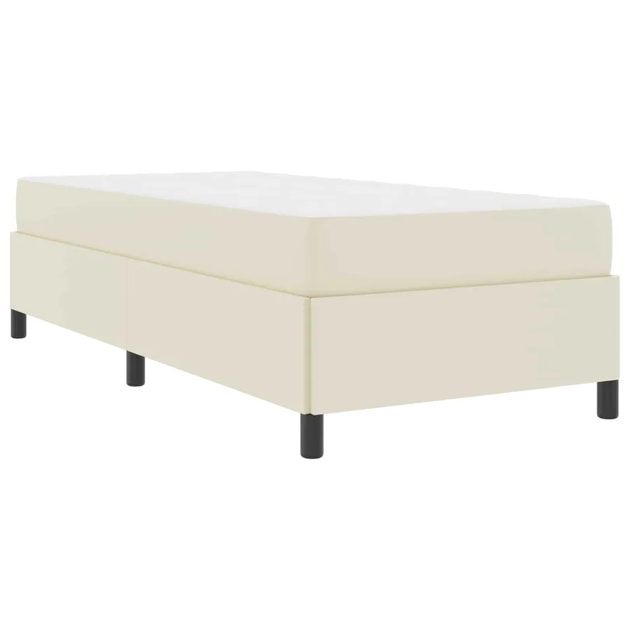 Cadre de lit avec matelas Crème 90 x 200 cm tissu - 4