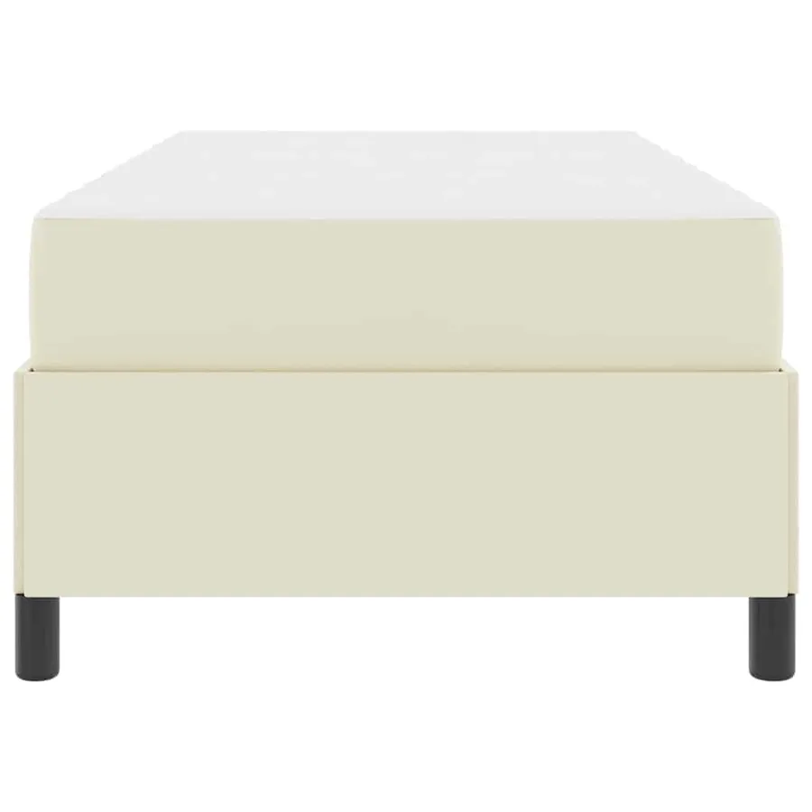 Cadre de lit avec matelas Crème 90 x 200 cm tissu - 7