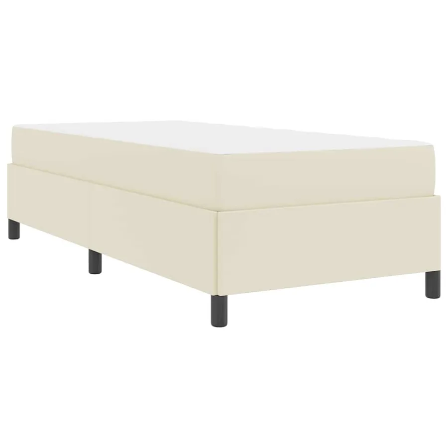 Cadre de lit avec matelas Crème 90 x 200 cm tissu - 9