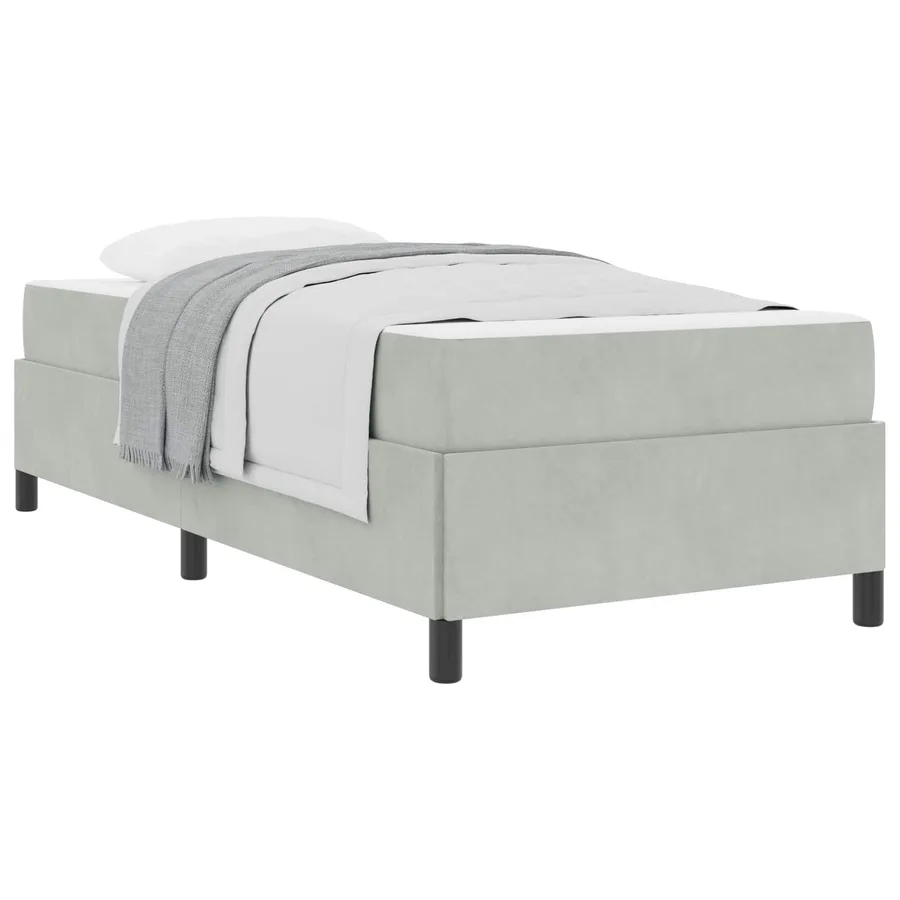 Cadre de lit avec matelas Gris clair 100 x 200 cm tissu - 2