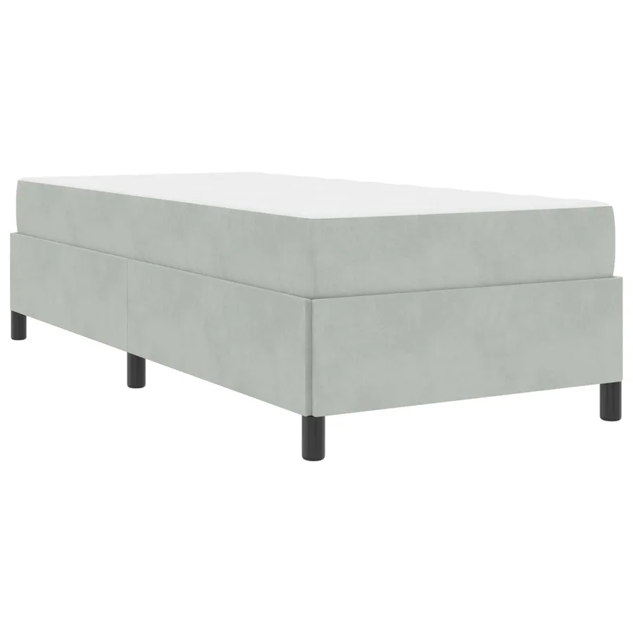 Cadre de lit avec matelas Gris clair 100 x 200 cm tissu - 4