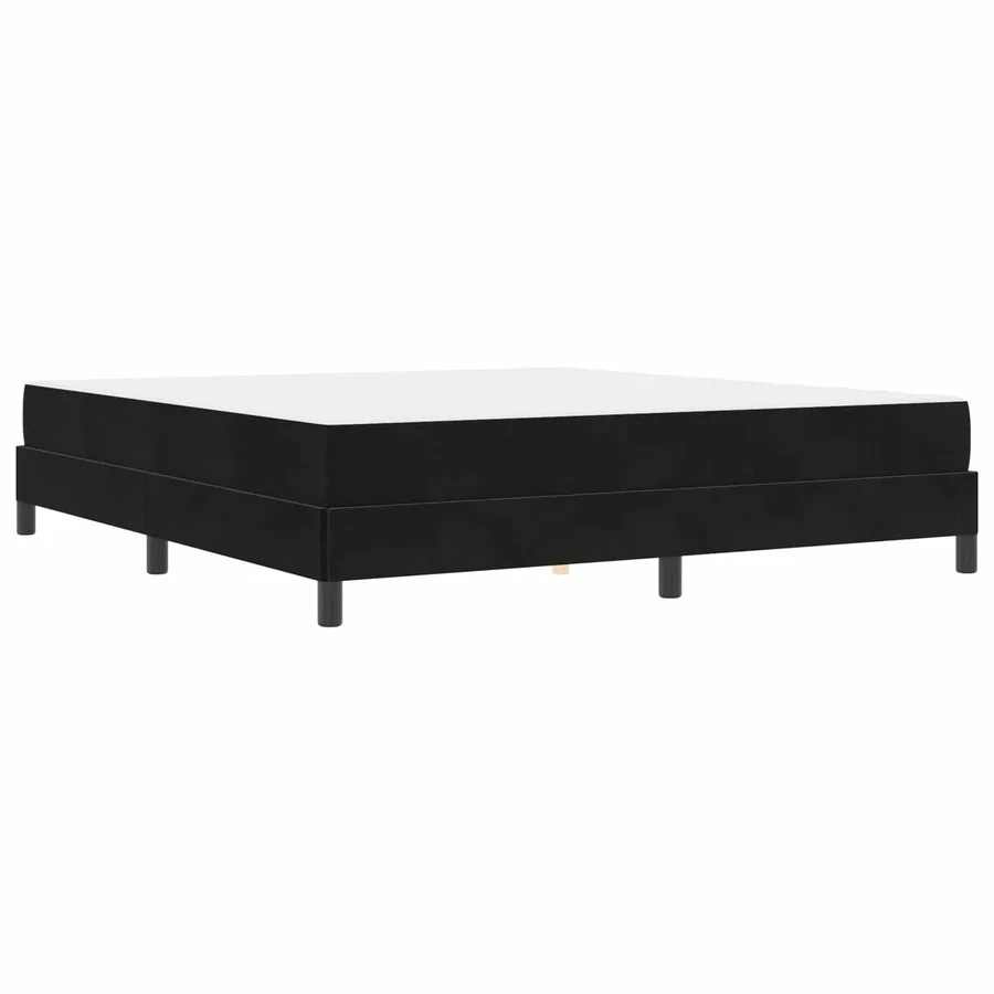 Lit à ressorts avec matelas Noir 180 x 200 cm tissu - 4