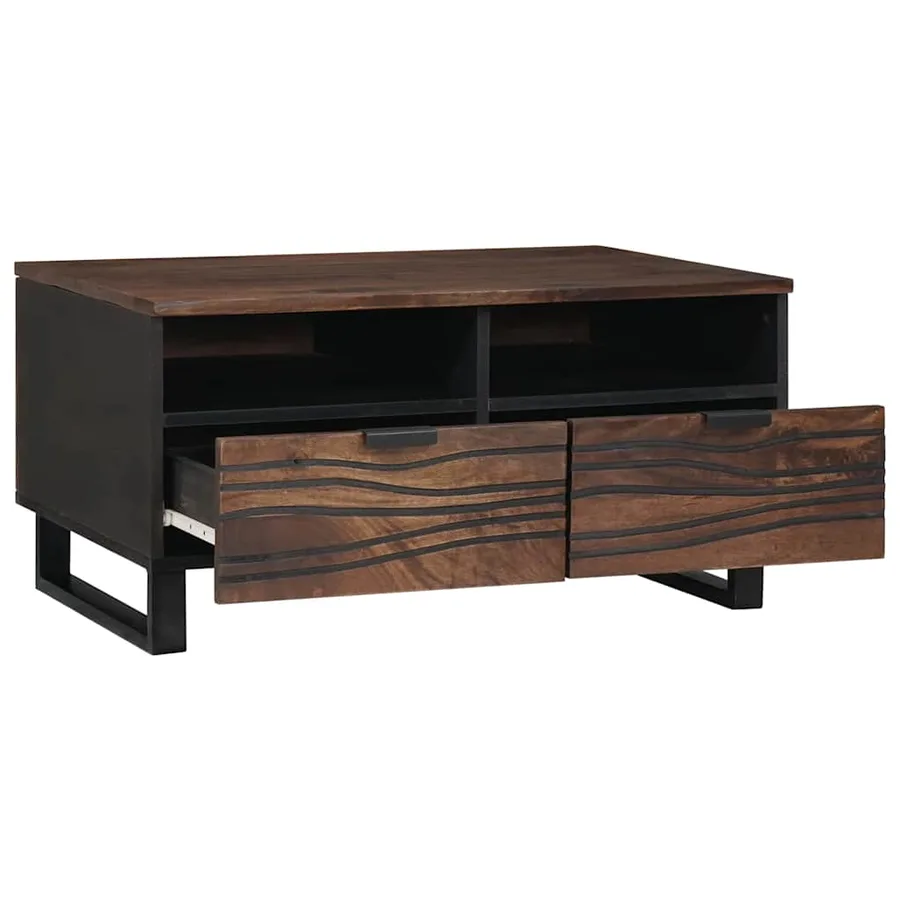 Table basse Noyer 80 x 54 x 40 cm Bois d'ingénierie - 2