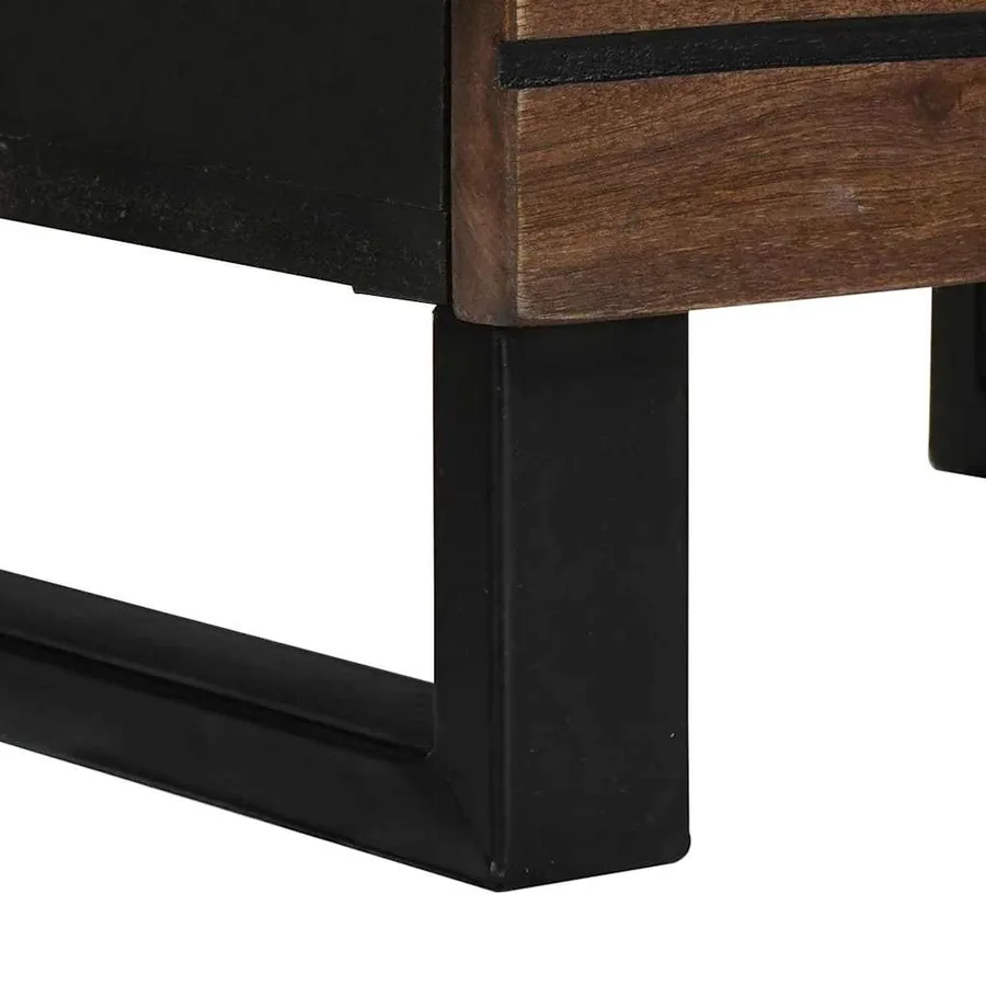 Highboard Marron 40 x 33 x 110 cm bois de manguier massif - 7