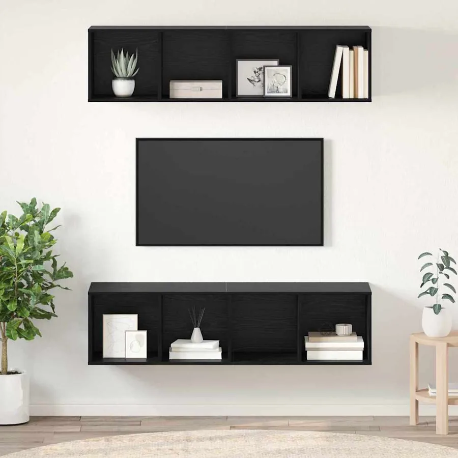Ensemble meuble TV 2 pcs Chêne noir 37 x 37 x 142,5 cm