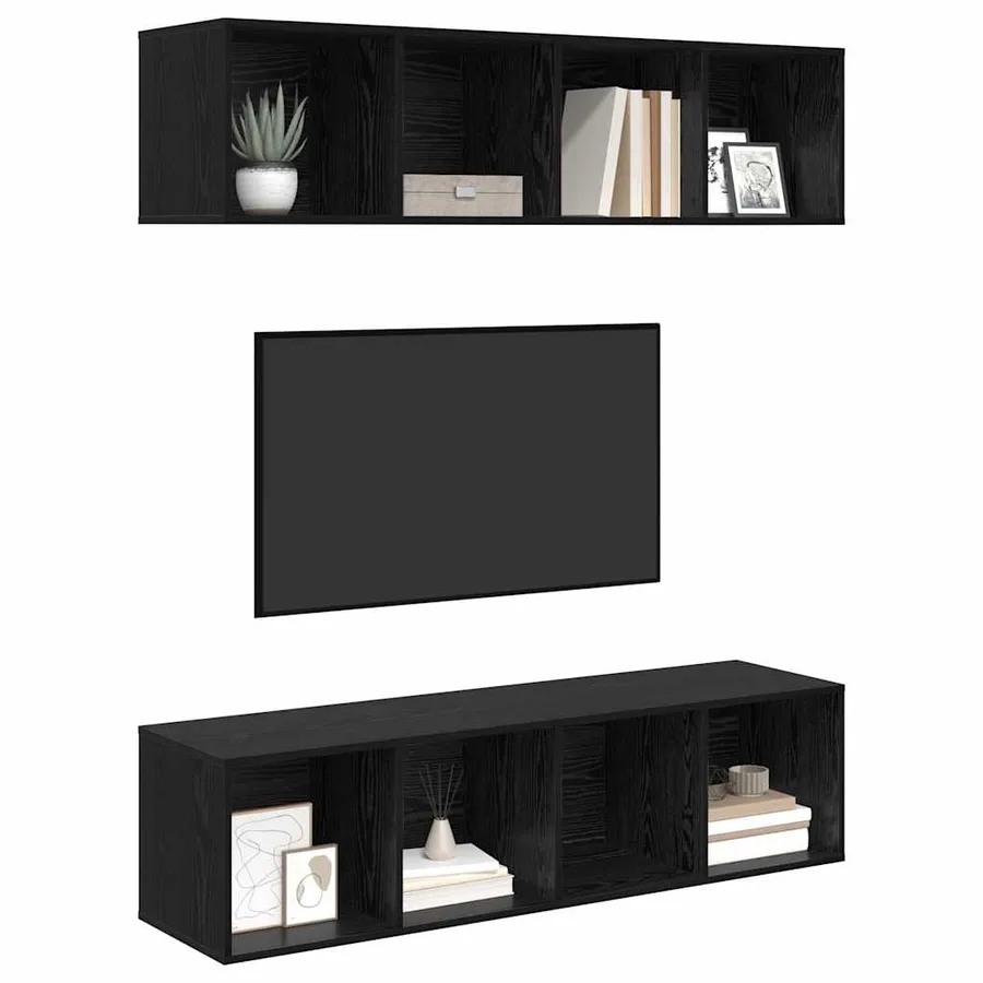 Ensemble meuble TV 2 pcs Chêne noir 37 x 37 x 142,5 cm - 3