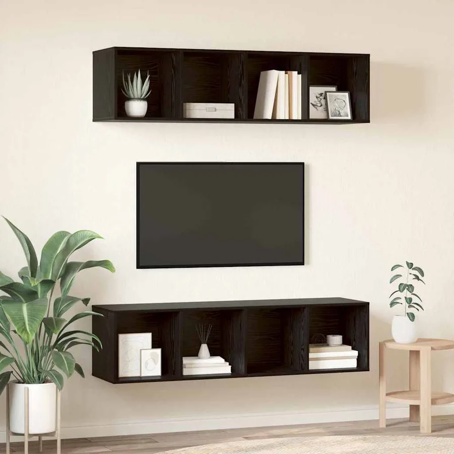 Ensemble meuble TV 2 pcs Chêne noir 37 x 37 x 142,5 cm - 4
