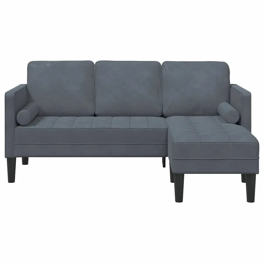 Ensemble de Canapés avec coussin Gris foncé Polyester - 4