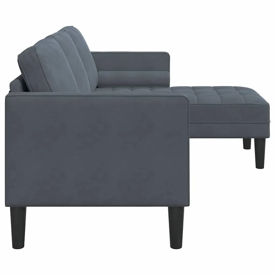 Ensemble de Canapés avec coussin Gris foncé Polyester - 5