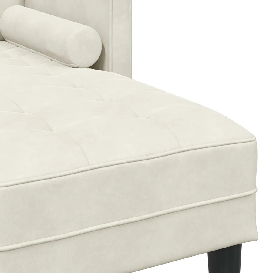 Ensemble de Canapés avec coussin 2 pcs Crème Polyester - 7