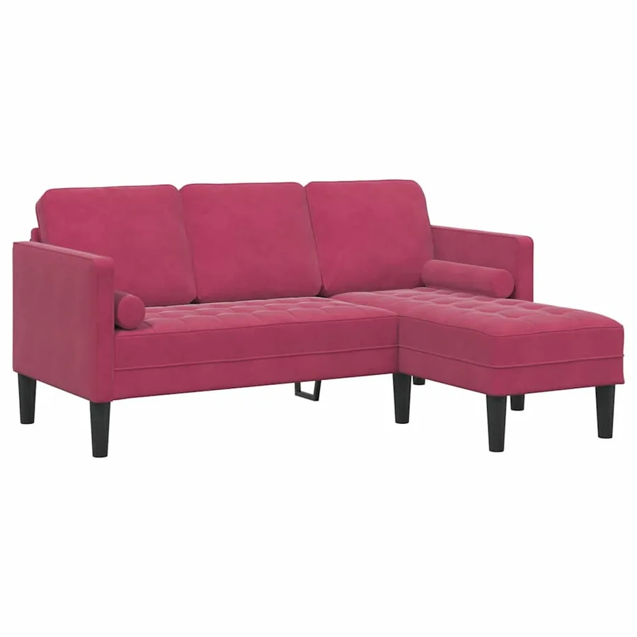 Ensemble de Canapés avec coussin Bordeaux Polyester - 2