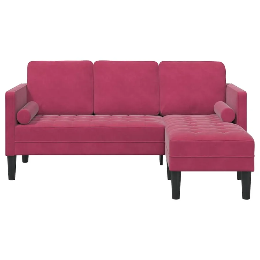 Ensemble de Canapés avec coussin Bordeaux Polyester - 4