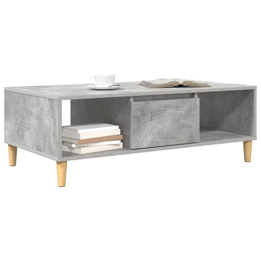 Table basse Gris béton 102 x 55 x 35 cm Bois d'ingénierie - 3