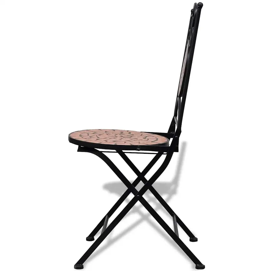 Chaises pliables de bistro 2 pcs Céramique Terre cuite - 3